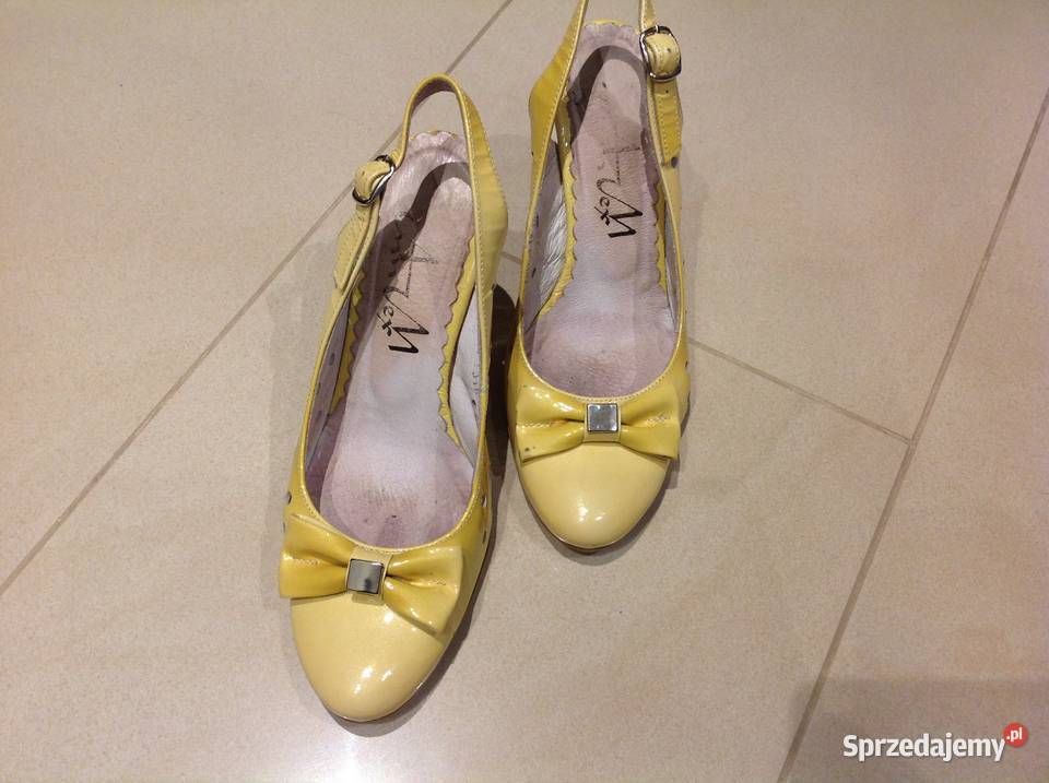 Sandałki Skórzane na obcasie r 36 Nowa Sól