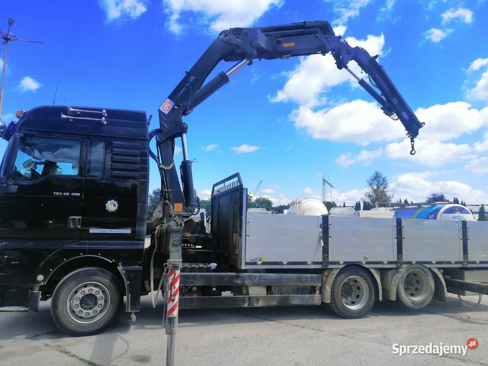 Man TGX z hdsem hmf 12 ton 6x2 2007 Dźwigi samochodowe kujawsko-pomorskie Dąb Polski
