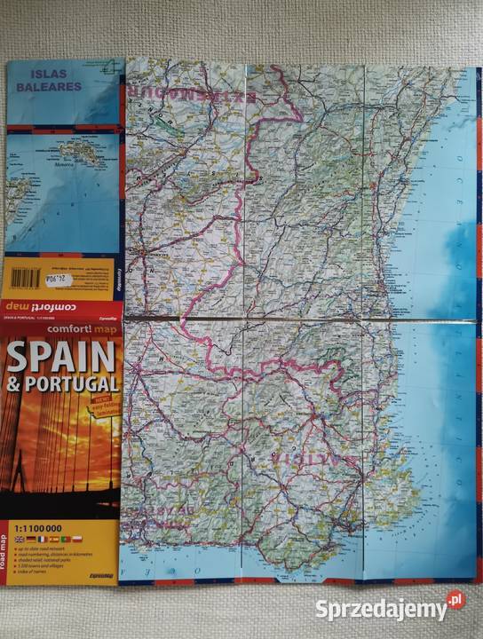 Mapa Portugalii w laminacie skala 11100000 mazowieckie Ząbki