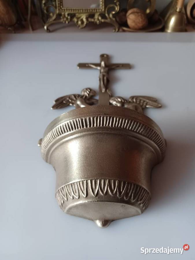 Piękna duża kropielnica mosiężna Antyki sprzedam