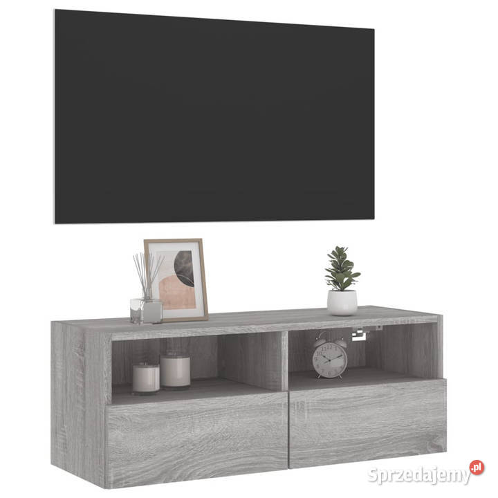 Ścienna szafka TV szary dąb sonoma 80x30x30 Warszawa
