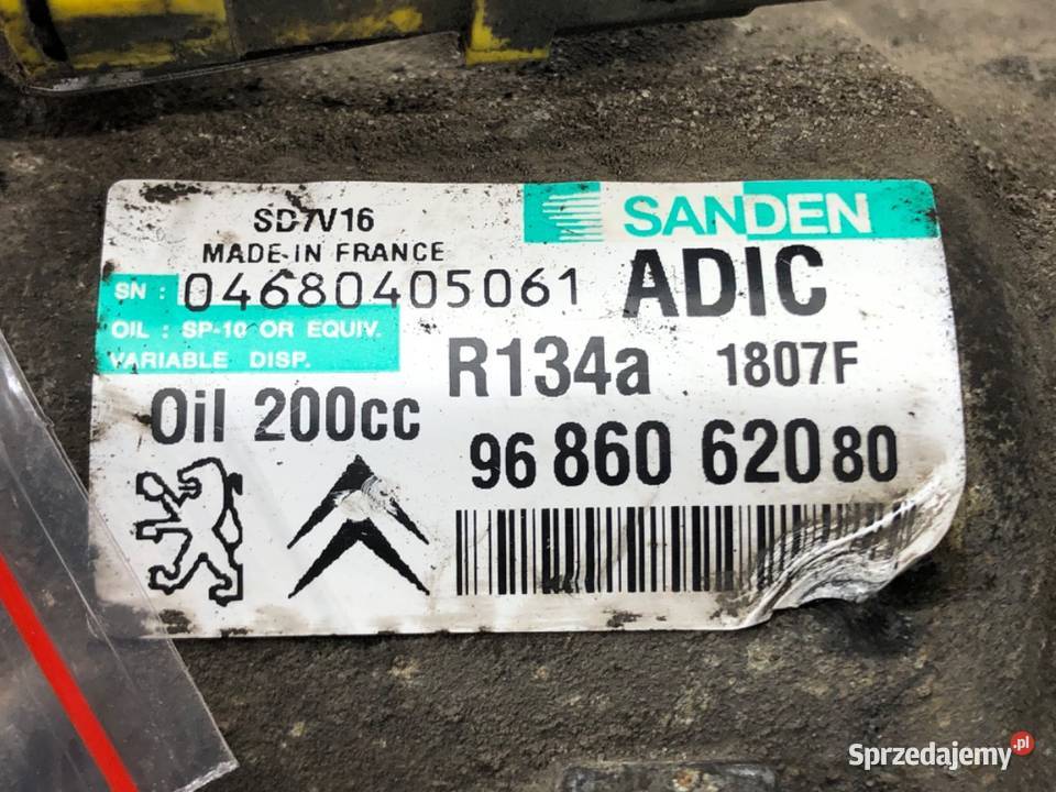 SPRĘŻARKA KLIMATYZACJI CITROEN JUMPY II Kompresory klimatyzacji podkarpackie