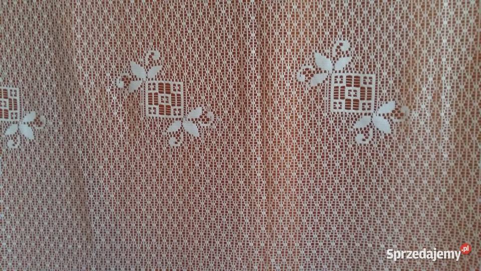 Firanka biała ażurowa z wzorami 110x180Firanki
