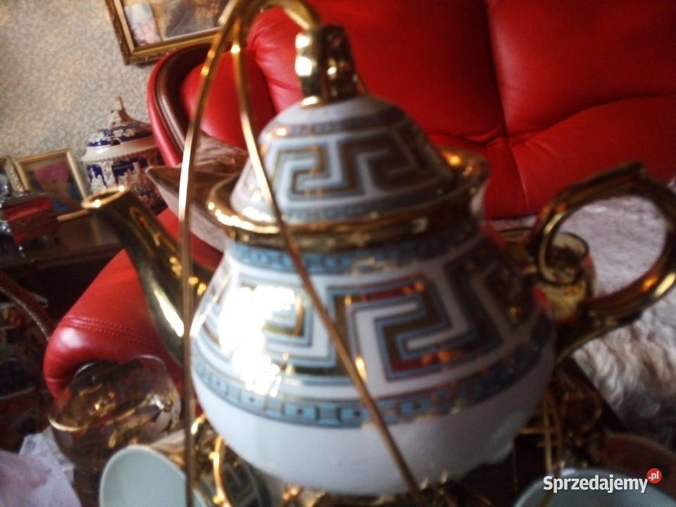 Serwis porcelanowy w złotym koszyczku Ceramika i szkło Warszawa