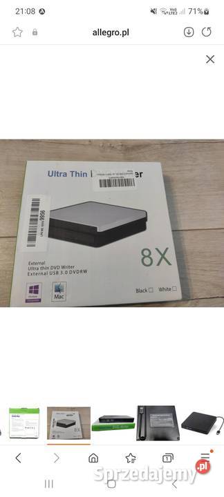 Napęd DVD zewnętrzna ULTRA THIN DVD WRITER 8X