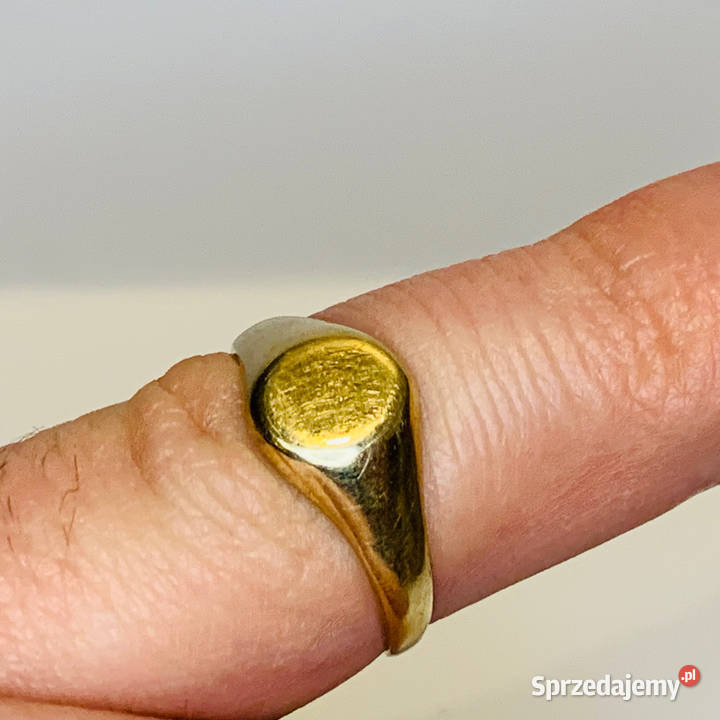 Złoty SYGNET damski 14K SUBTELNY gładki TOP r15 złote Pierścionki Zegarki i Biżuteria Warszawa