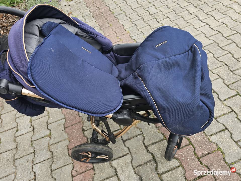 Wozek bebetto bresso premium class granatowy 2w1 Łódź