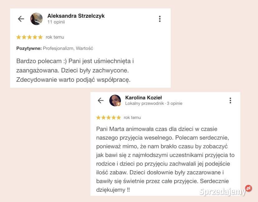 Animacje dzieci na urodziny wesele animator na Warszawa