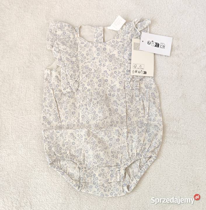 Body dziewczęce HM 68 bawełna niebieskie kwiatki Rozmiar 68 zachodniopomorskie Szczecin