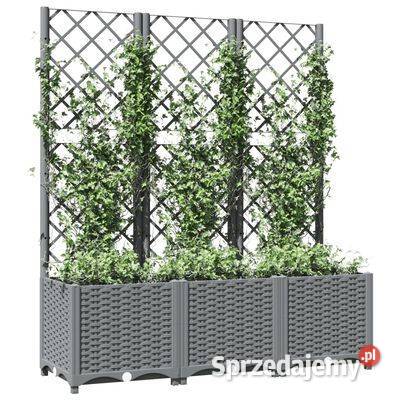 vidaXL Donica ogrodowa z kratką jasnoszara mazowieckie Warszawa