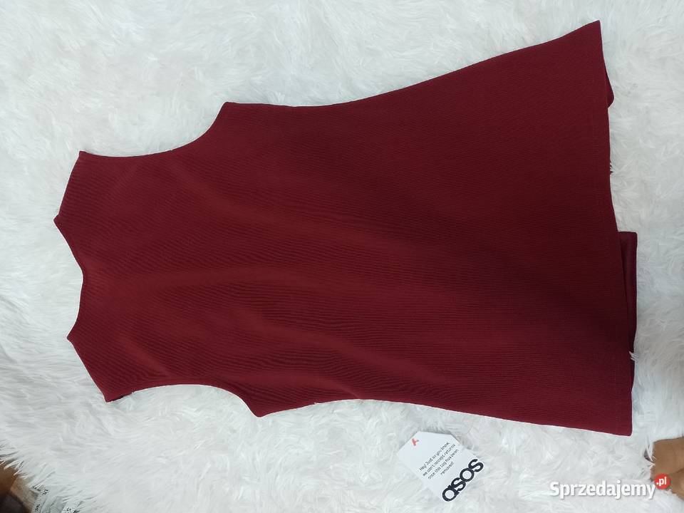 3638 ASOS Design Bordowa kamizelka ołówkowa z Kraków sprzedam