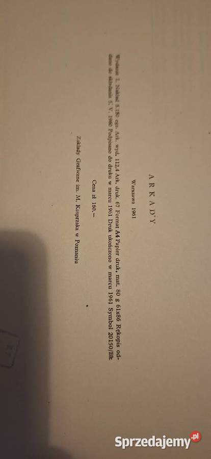 Łuki Archies Bogen Arkady 1961 PIERWSZE wydanie