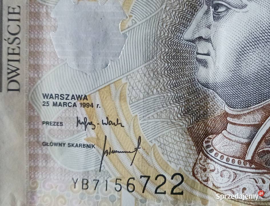 200 Zygmunt I Starypierwszy emisji 1994 r seria Konin