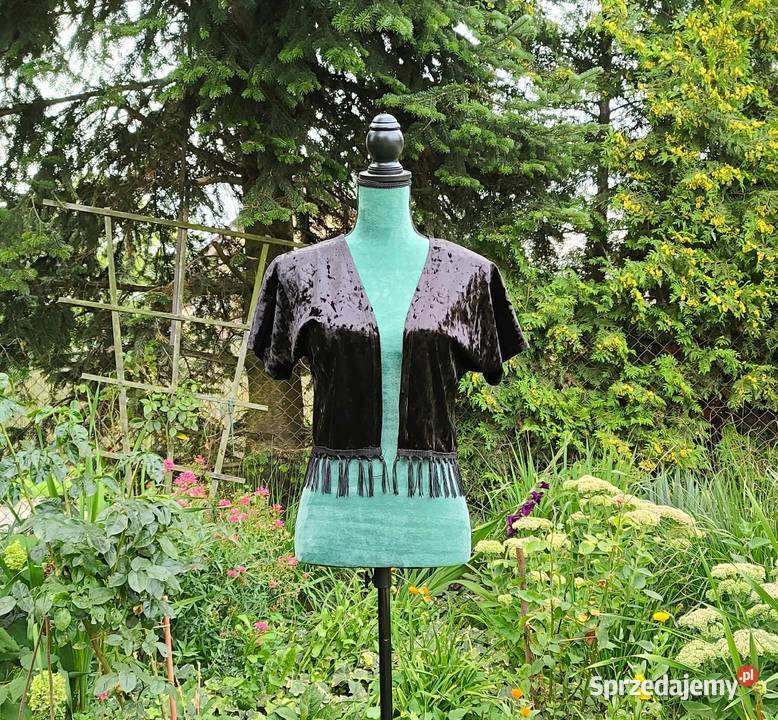 Bolerko kamizelka Lindex dzarna welur aksamit XS Szczecin