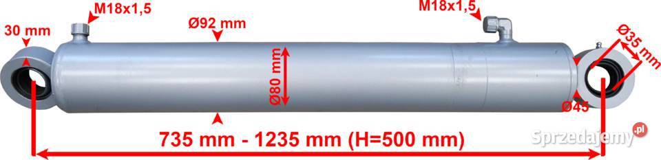 SIŁOWNIK HYDRAULICZNY SMT2IT 80x45 SKOK 500mm kujawsko-pomorskie sprzedam