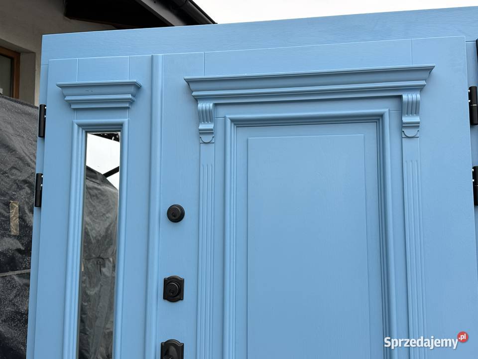 Drzwi zewnętrzne drewniane RĘKI Z SCHLAGE CAŁA Grzybno sprzedam