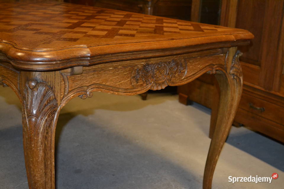 stół ludwikowski snycerka dąb Będzin