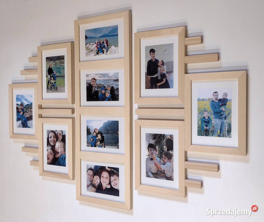 Drewniana Multirama Ramka Na 10 zdjęć 15x21