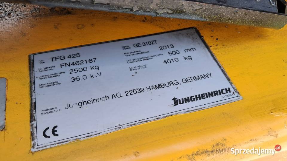 Wózek widłowy LPG Jungheinrich TFG 425 Kabina z śląskie Bielsko-Biała