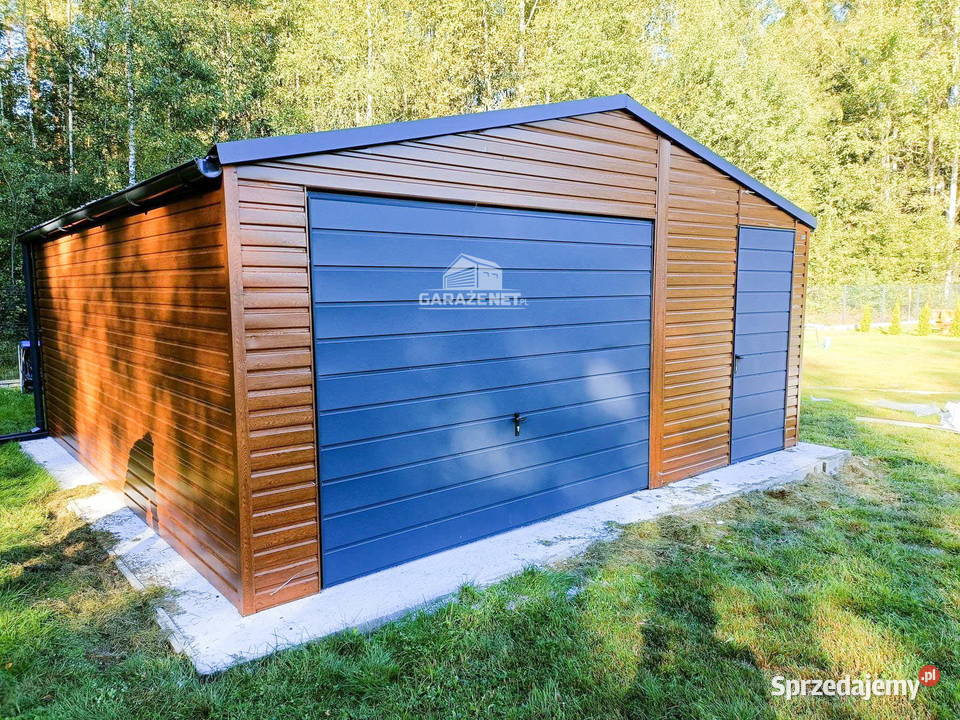 GARAŻ BLASZANY 5m x 6m DWUSPAD BRAMA DRZWI OKNO małopolskie Łapanów