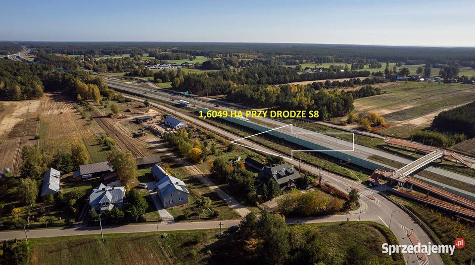 Nowa Nieruchomość usługowa 16049 ha trasie S8 1 Sprzedaż mazowieckie Przyjmy k. Poręby