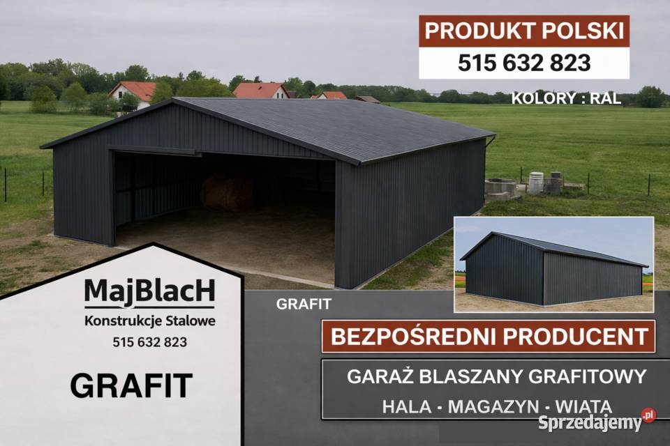 GRAFITOWY Garaż Blaszany BlaszakMagazyn SZYBKI blacha Tarnowskie Góry