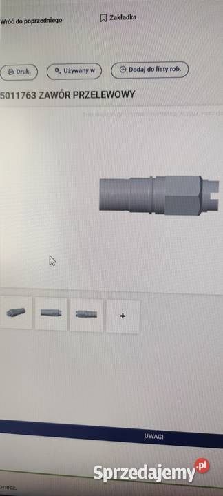 Zawór przelewowy Newholland 5011763 Białystok