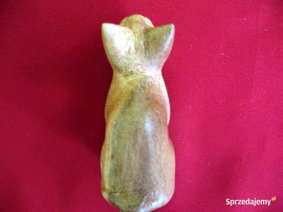 Kot Poważny kotek drewniany figurka z Wiednia 65 Figurki i rzeźby Siedlce
