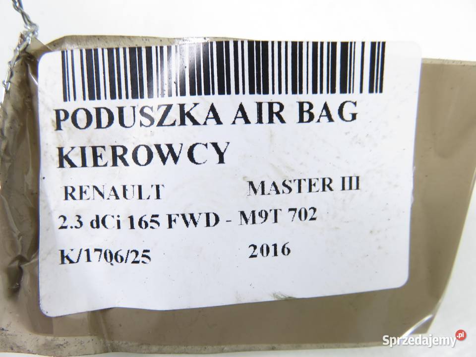 PODUSZKA KIEROWCY RENAULT MASTER III 34116563B Poduszki powietrzne