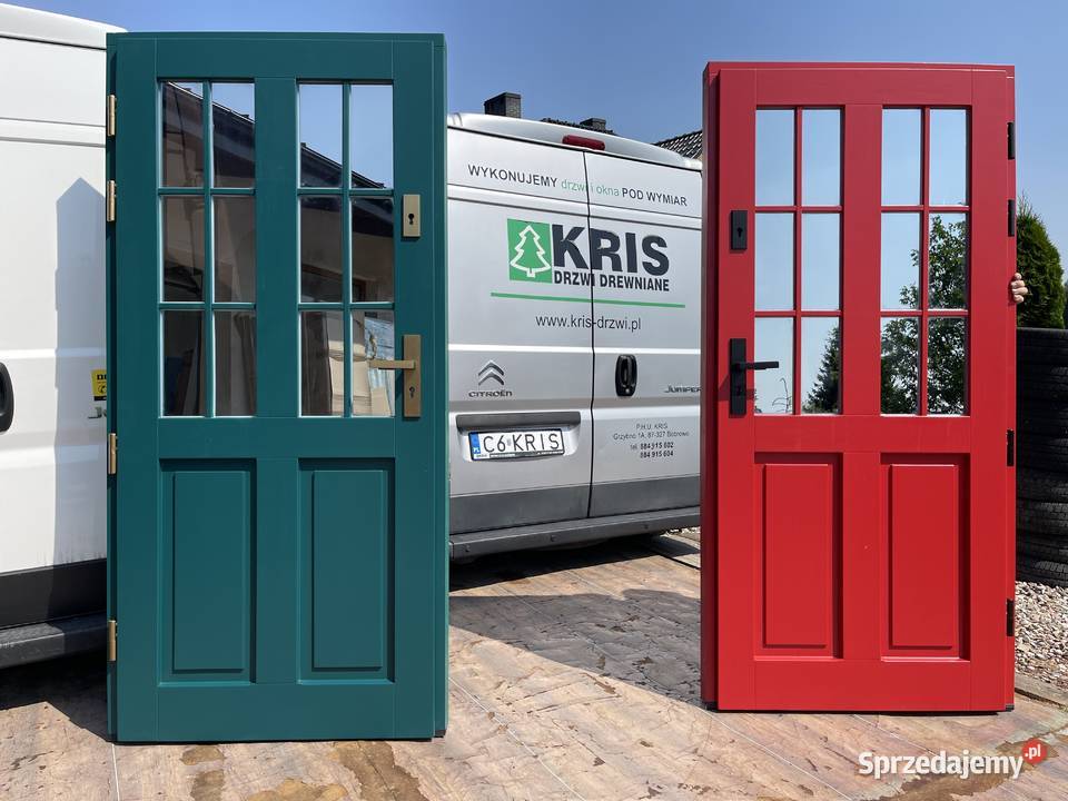 Drzwi zewnętrzne drewniane CZYSTE POWIETRZE kujawsko-pomorskie Grzybno