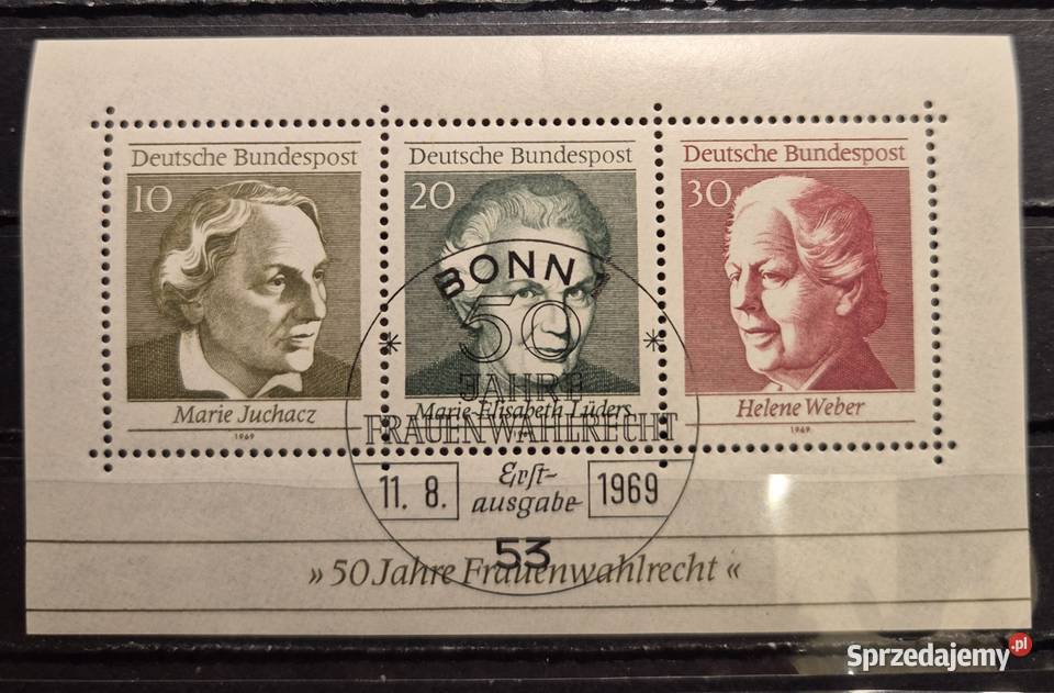 znaczek pocztowy Niemcy 1969blok 5 Mi 59698