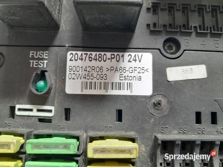 VOLVO FH PŁYTA BEZPIECZNIKÓW 20476480P01 Mojusz