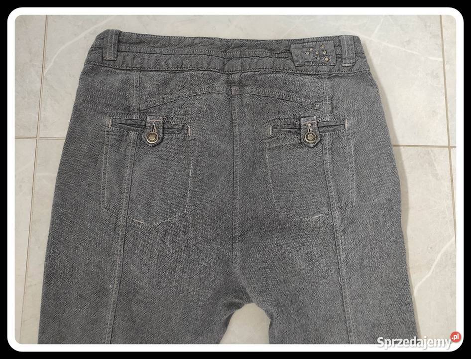 Bershka szare spodnie damskie 40 L wysoki stan Płock