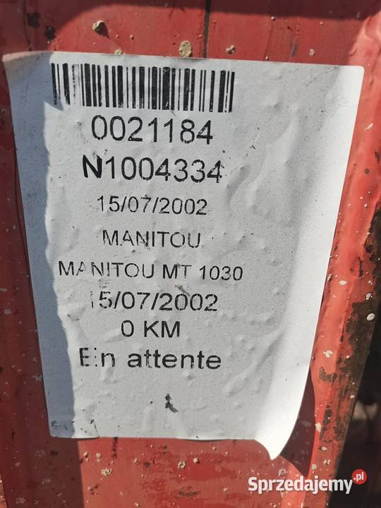 Manitou MT 1030 2003rParts Części Części Wilkowo