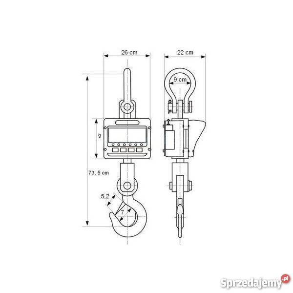 Waga dźwigowa hakowa 10 ton obrotowy hak LED Magazynowanie śląskie Poczesna