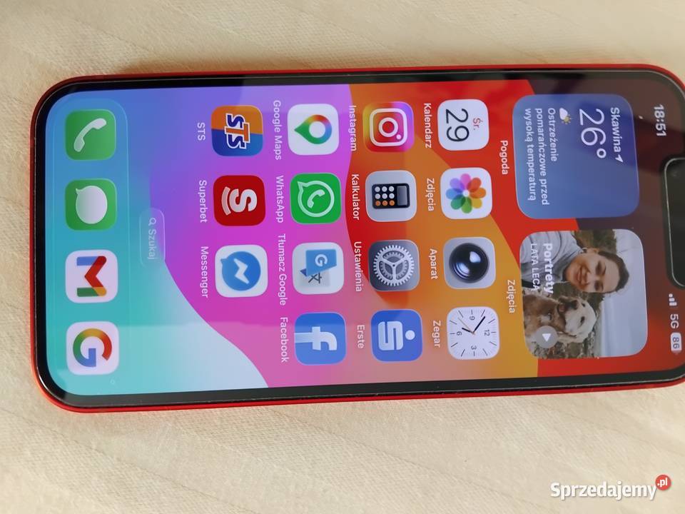 iPhone 13 mini 256 czerwony małopolskie Skawina sprzedam