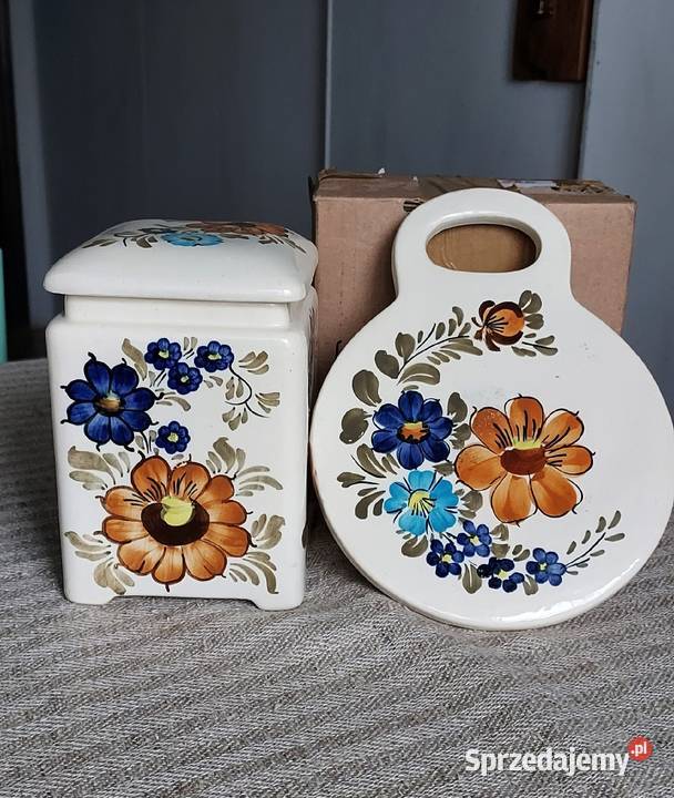 Puszka pojemnik deseczka fajans Włocławek PRL Błotno