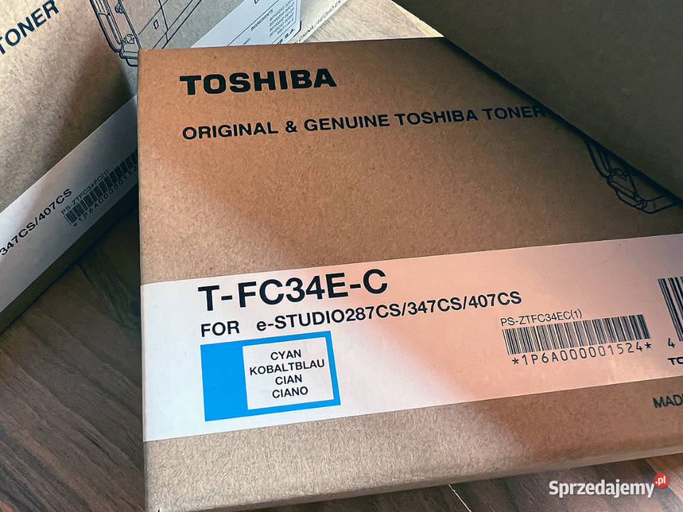 Nowy oryginalny toner TOSHIBA TFC34EC cyjan Drukarki i skanery Kalisz