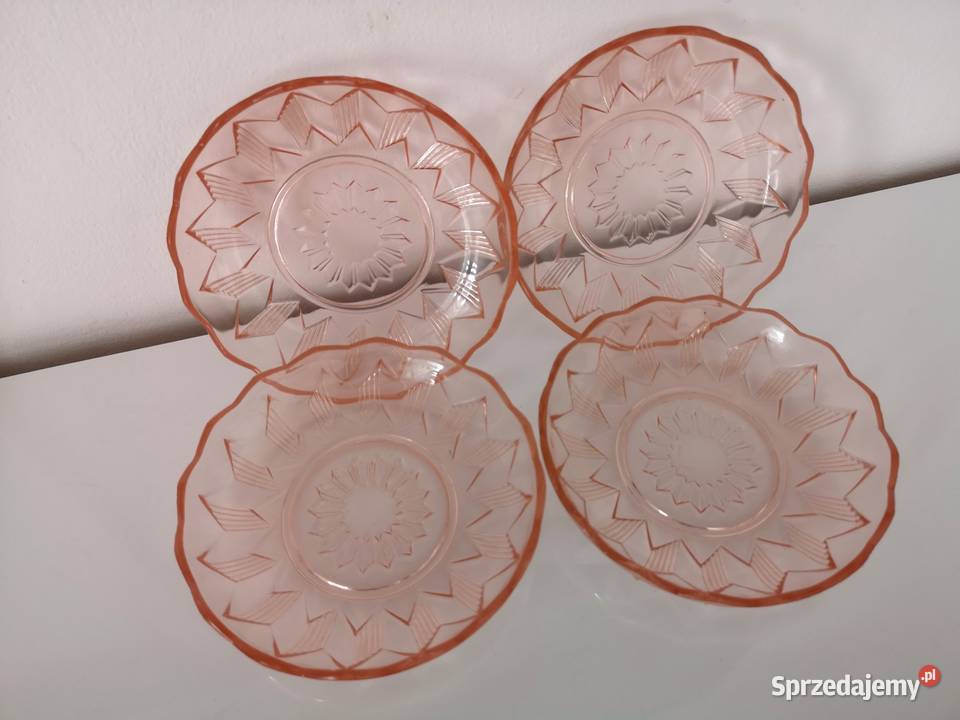 Talerzyki rosalinowe Art Deco vintage