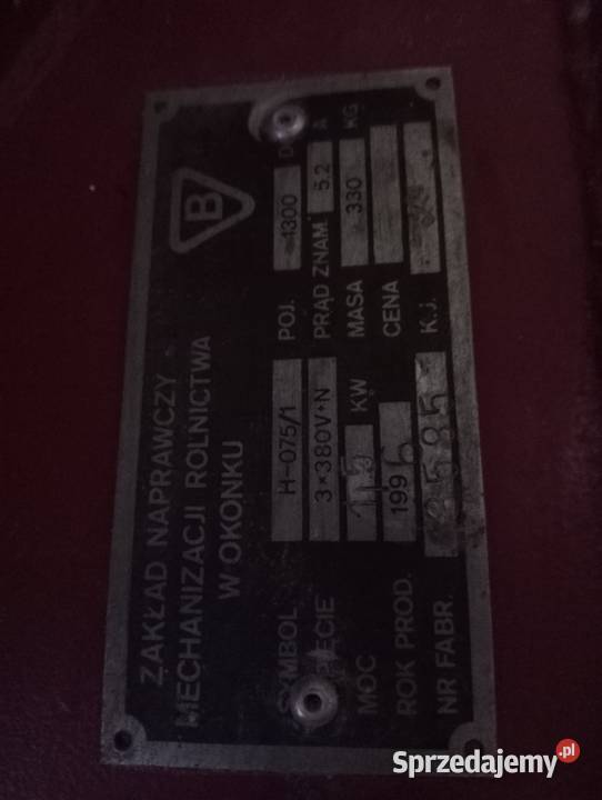 Mieszalnik pasz OKONEK H0751 1300l 15KW 1996 wielkopolskie Wąsowo sprzedam