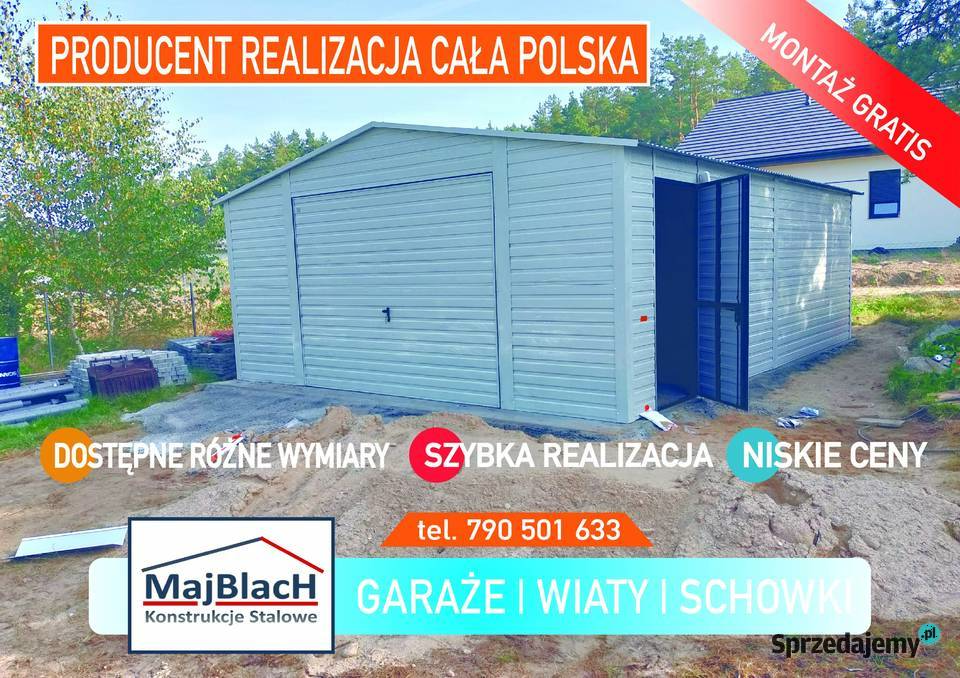 Biały Blaszak Garaż Blaszany Dwuspadowy z Nowy Dwór Gdański sprzedam