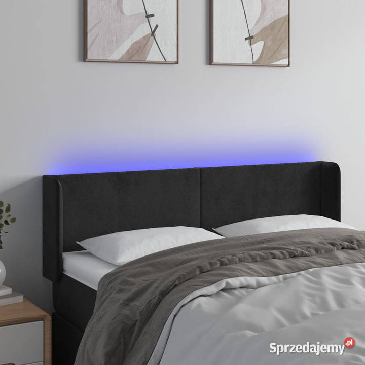 Zagłówek do łóżka z LED czarny 147x16x7888 Warszawa sprzedam