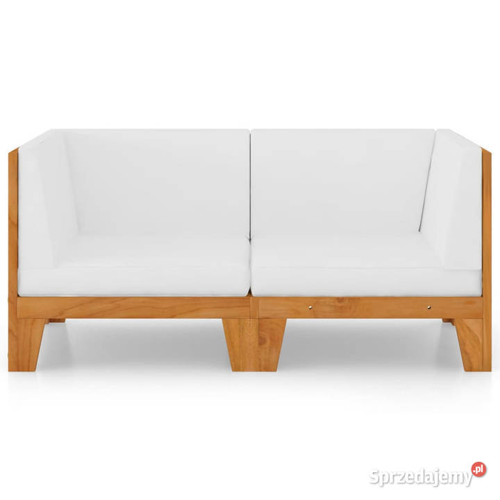 2osobowa sofa z kremowymi poduszkami lite drewno mazowieckie