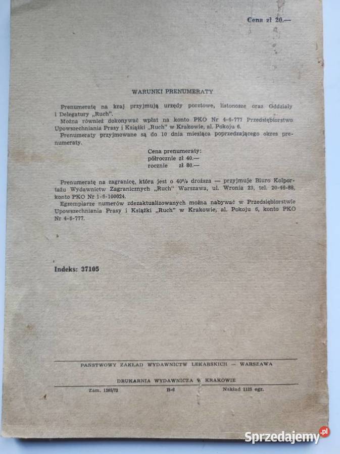 Patologia Polska czasopismo patomorfologia 1972 Kielce