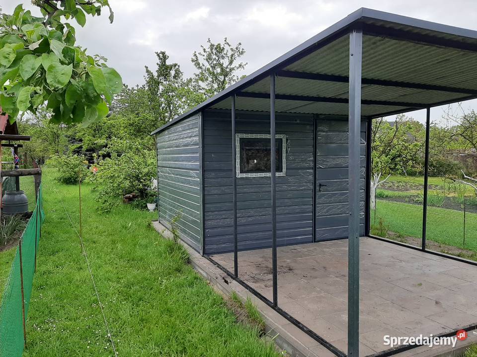 Grafitowy Garaż Blaszany Schowek Ogrodowy Garaże Międzychód