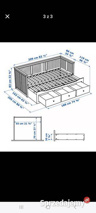 Łóżko rozkładane Hemnes plus szafa 2 drzwiowa