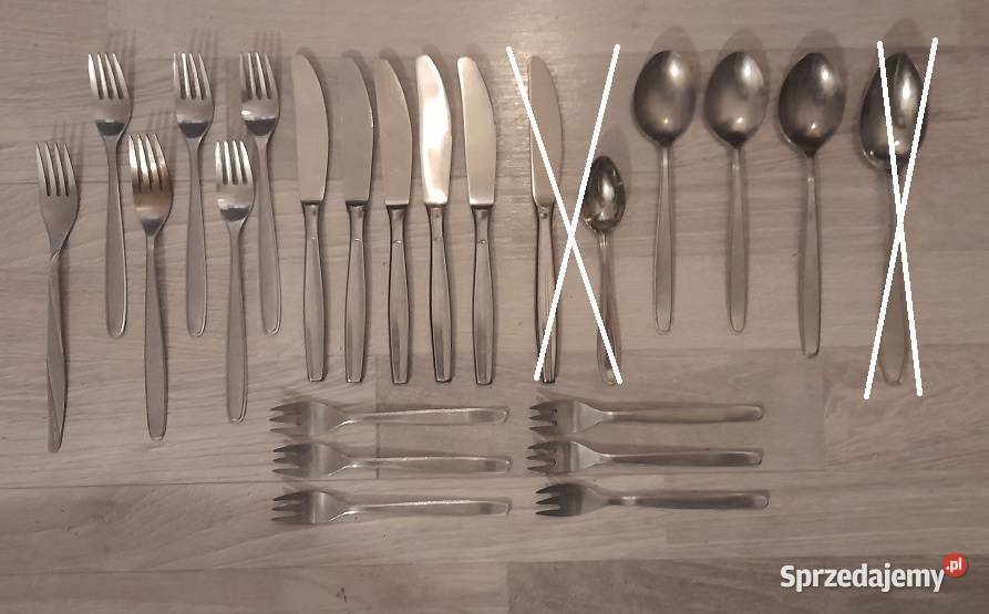 Sztućce PRL Hefra 20 sztuk pomorskie Rotmanka