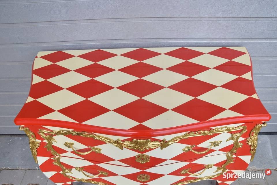 Królewska Czerwono Kremowa Komoda Vintage Szafa Kraków