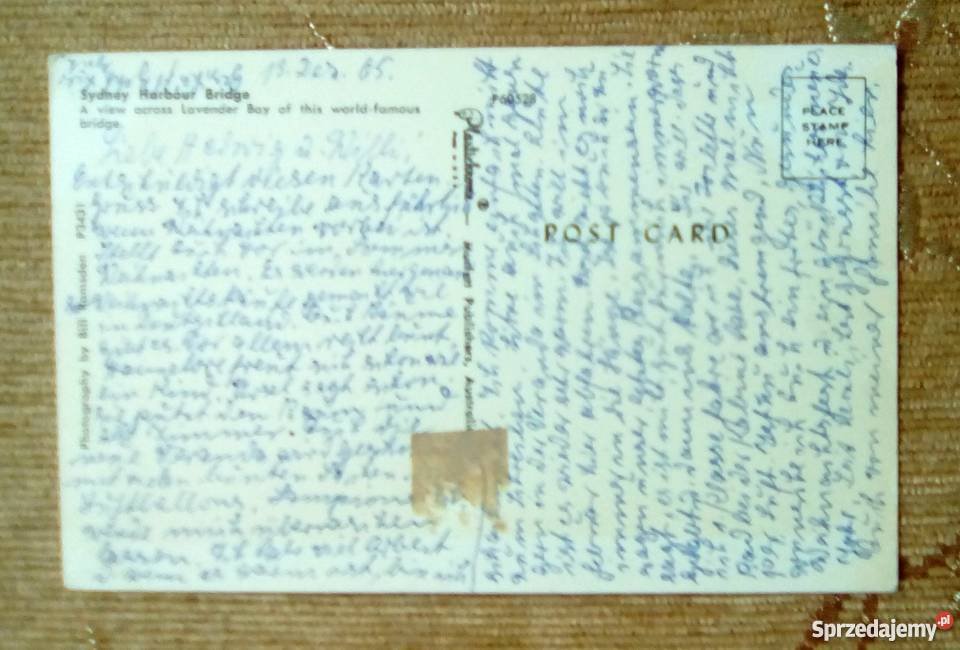 SYDNEY WIDOK NA MOST ZATOKĄ PORT JACKSON Antyki, Sztuka, Kolekcje Piszczac
