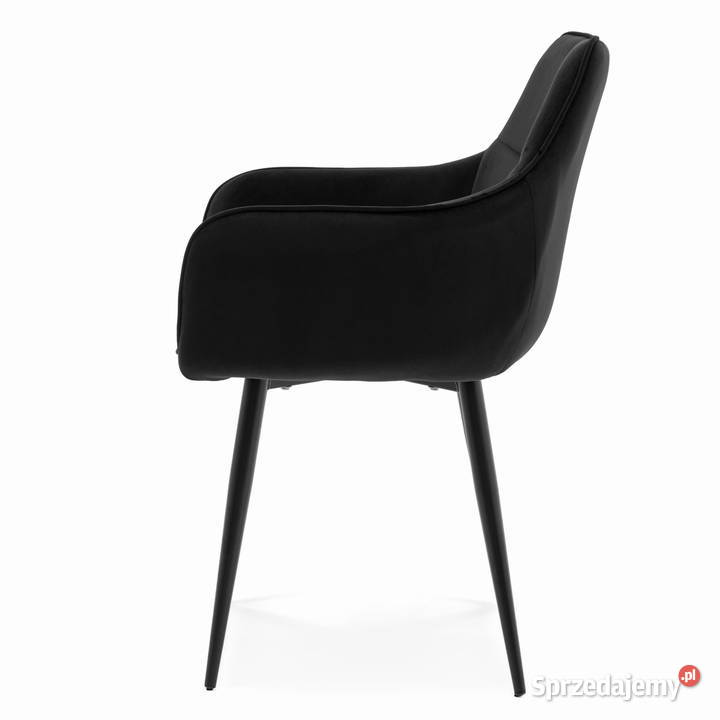 Czarne Krzesło Tapicerowane Quattro Wysyłka 24H Tarchały Małe